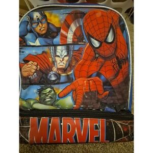 Marvel Capt America‎ Spiderman Thor Hulk Soft Blue Lunch Bag Box Marvel